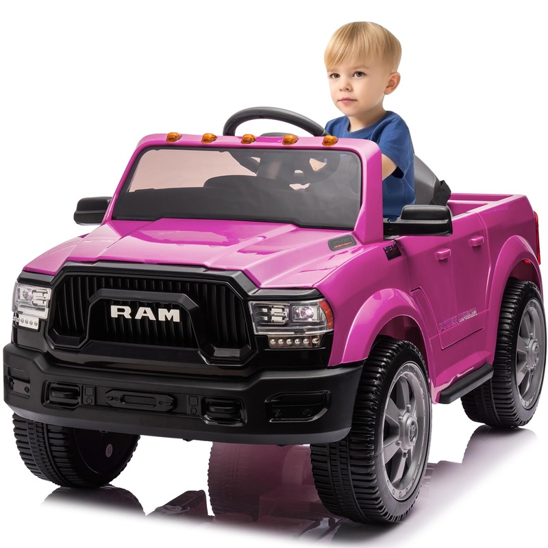 12V Ride On Toys For Kids 4-8, Licensed Ram 2500, Electric Car For Kids, With Remote Control, Led Light/Music/Mp3, Back Storage