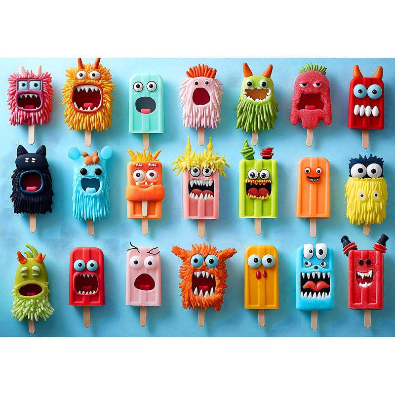 500 Piece Puzzles For Adults Funny Colorful Monster Ice Cream Jigsaw Puzzles 500 Pieces Cute Food Family Puzzle Challenging Fami