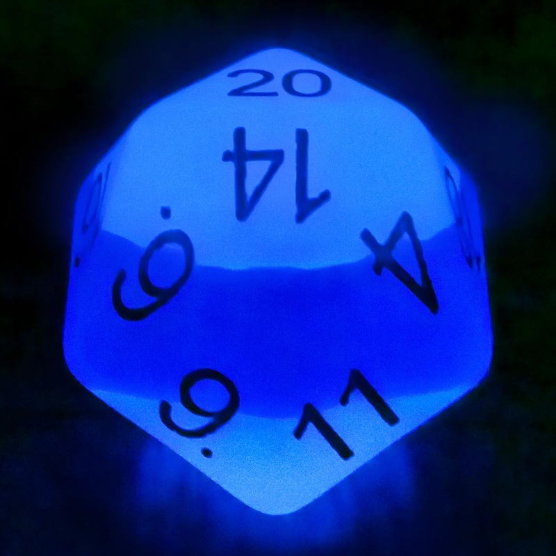 Bescon Amber Jumbo D20 38Mm, Big Size 20 Sides Dice, Big 20 Faces Cube 1.5 Inch