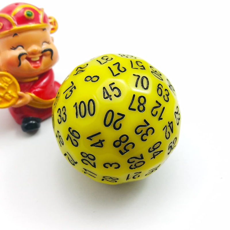 Bescon Polyhedral Dice 100 Sides Dice, D100 Die, 100 Sided Cube, D100 Game Dice, 100-Sided Cube Of Yellow Color