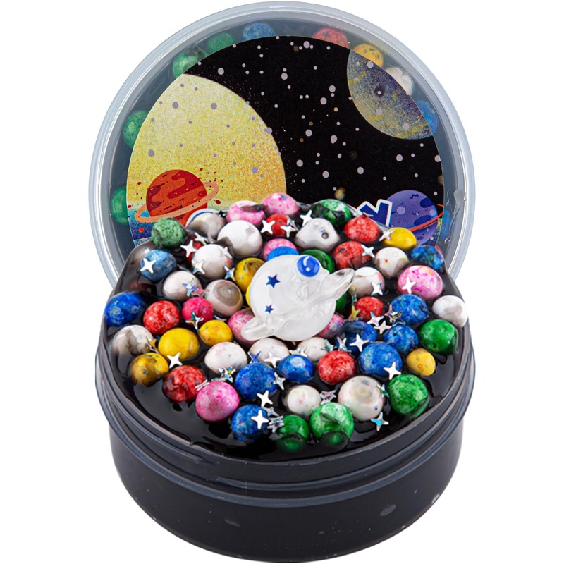 Black Galaxy Foam Slime – Stretchy & Non-Sticky Crunchy Slime Party Favors For Kids