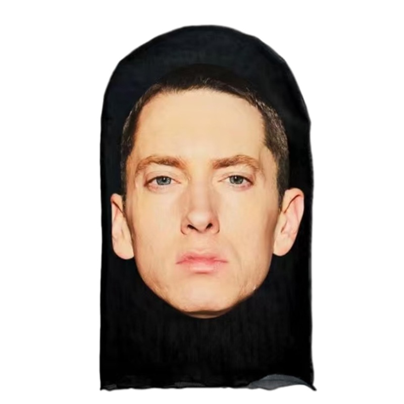 Celebrity Pdiddy Face Mesh Mask, Realistic Rapper Face Sheisty Mask Head, Full Face Funny Baraklava Hat, Cosplay Prop (Eminemmas