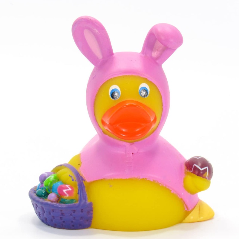 Easter Bunny Pink Rubber Duck Bath Toy | Weighted And Sealed | Safe For Children All Ages | 100’S Of Styles To Chose | Collect T