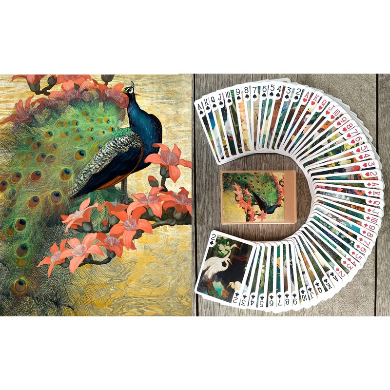 Flonzgift Fantastic Birds Playing Cards (Poker Deck 54 Cards All Different) Vintage Retro Beautiful Birds Painting By Jessie Arm