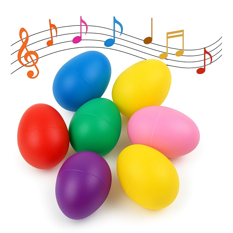Giftexpress 50 Pcs Easter Egg Shakers For Kids – Colorful Percussion Musical Maracas For Toddlers, Baby Sensory Toys, Easter Bas