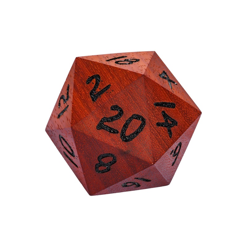 Hddais 50Mm Wood D20 Dnd Dice Red Pear Wood Dice 20 Sided Dice With Gift Case For D&D Dungeons And Dragons Role Playing Games