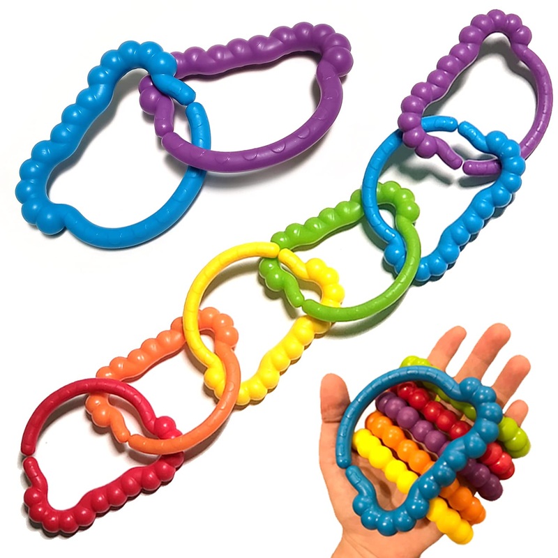 Kids Korner Baby Rings Toy Links Educational Toys – Link Toys, Teething Toys, Infant Toys, Baby Accessories, Stroller Toys, Car