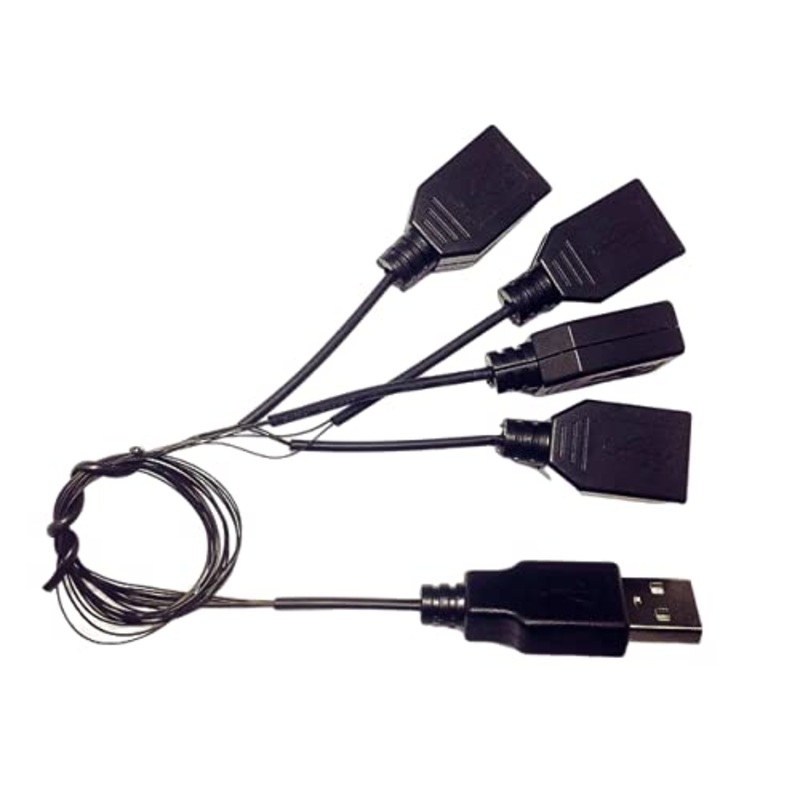 Kyglaring Usb Adapter Cable 1 Male To 4 Femal Outlets Used To Light Up Building Blocks Construction Kit