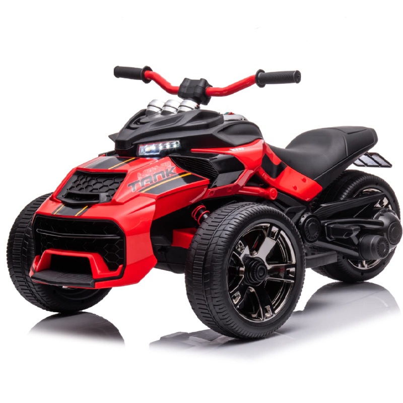 Luibas 24V Kids Ride-On Electric Atv, 3 Wheels, High/Low Speed Modes, Eva Rubber Tires, Bluetooth For Toddlers 3+ Years, Red