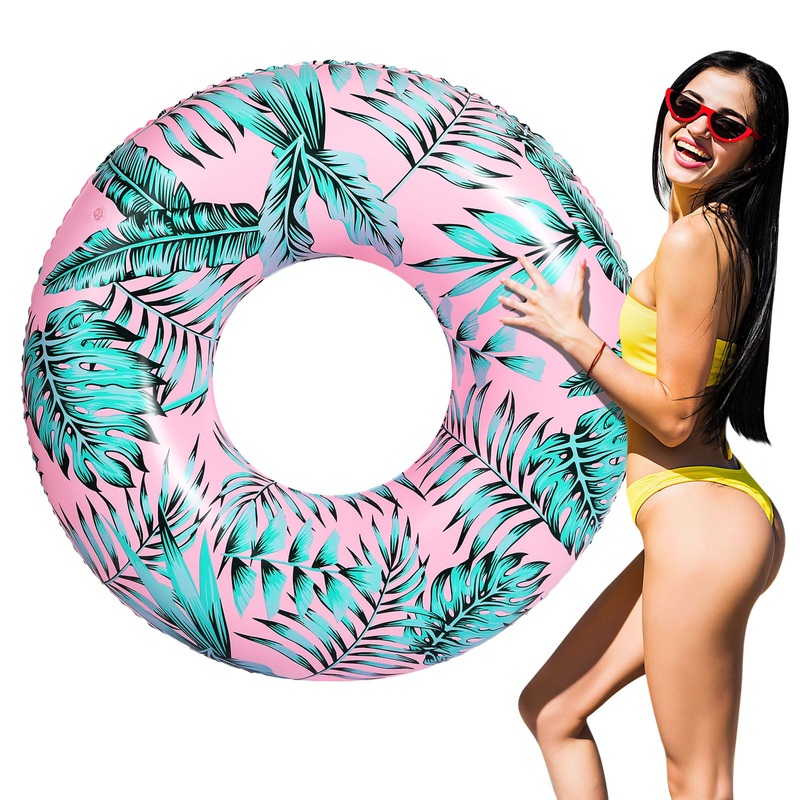 Moko Pool Float For Adults, Inflatable Swimming Pool Float Large Fun Print Pool Raft Water Toys Floaties For Adults Swim Ring Fo