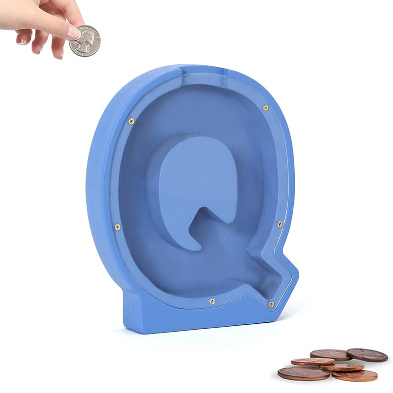 Personalized Wooden Letter Piggy Bank, Creative English Alphabet Coin Storage, Christmas & Birthday Gift