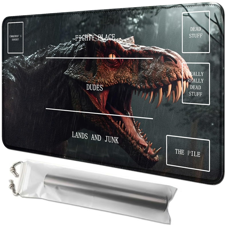 Rwutytiul Dragon Forest Card Playmat 24 X 14 Inch With Tube Bag, Card Gameplay Playmat With Zones Commander Deck Board Mtg Rpg C