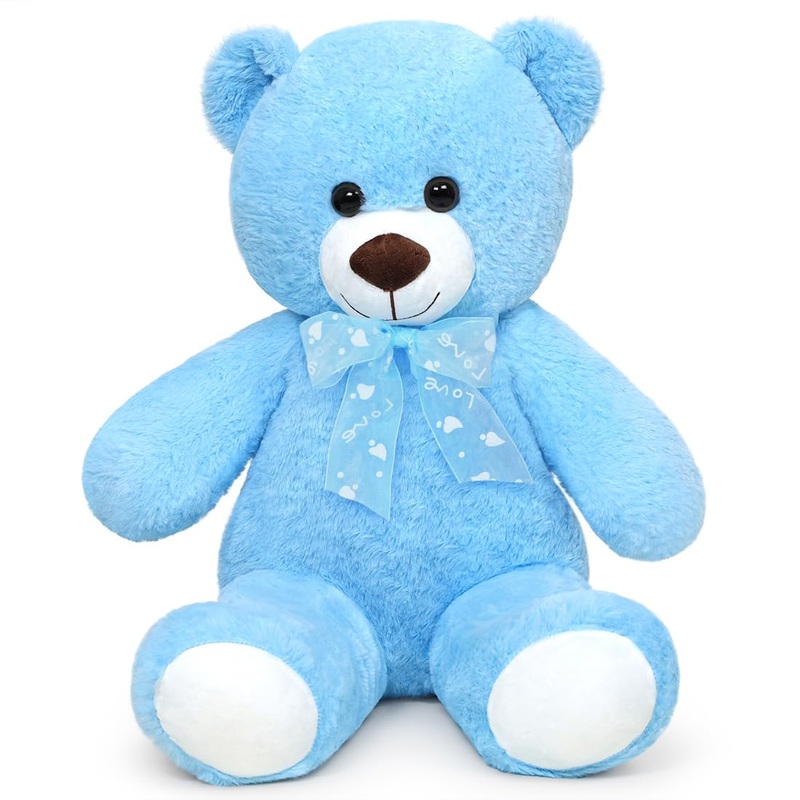 Sausudols Teddy Bear Stuffed Animal 24” Small Teddy Bear Gift For Christmas Birthday Blue