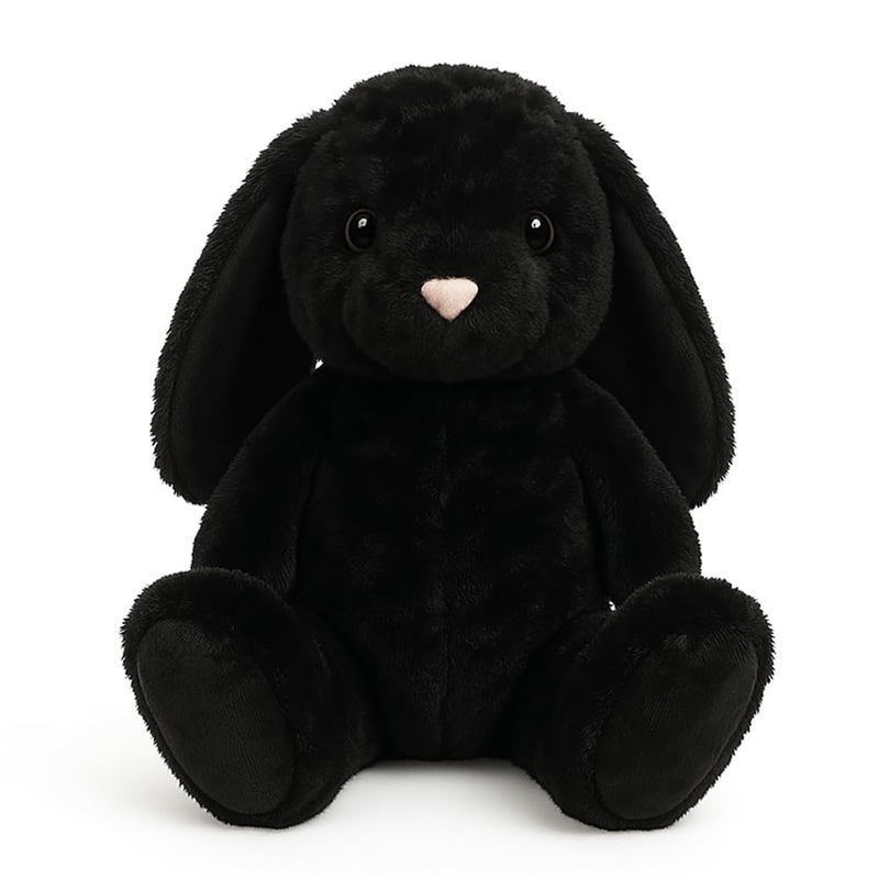 Weigedu Black Rabbit Bunny Stuffed Animal Plush Toy For Kids, Boys, Girls, Babies – Perfect Birthday, Easter, And Christmas Bedt