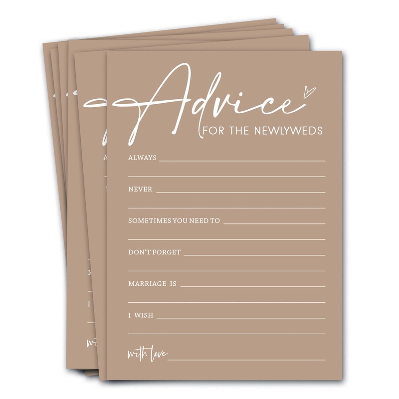 Wybgno Bridal Shower Games Cards, Advice For The Newlyweds, Bridal Shower Games 25 Guests, Engagement Party Wedding Games For Gu