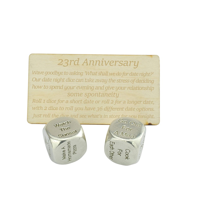 23 Year Anniversary Metal Date Night Dice – Create A Unique 23Rd Anniversary Date Night