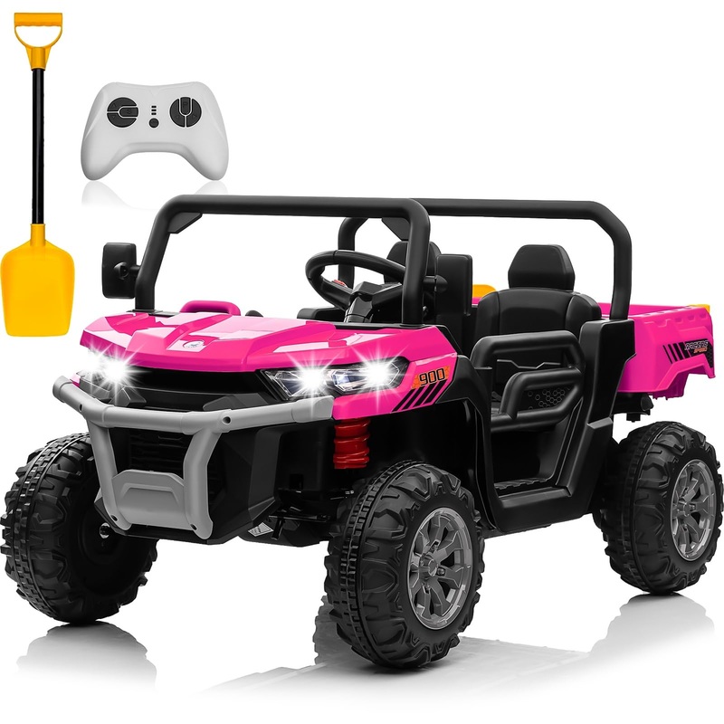 24V Ride On Car Dump Truck W/4X200W Motor 4Wd, Gift Flower, 2.4G Remote Control, Bluetooth Music, Led Light, 24 Volt Ride On Toy
