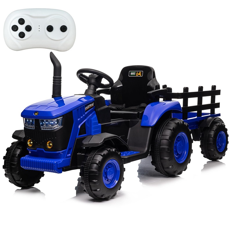 Aconee Kids Ride On Tractor With Remote Control, 12V Battery Powered Electric Tractor And 35W Dual Motors For Kids Bluetooth Mus