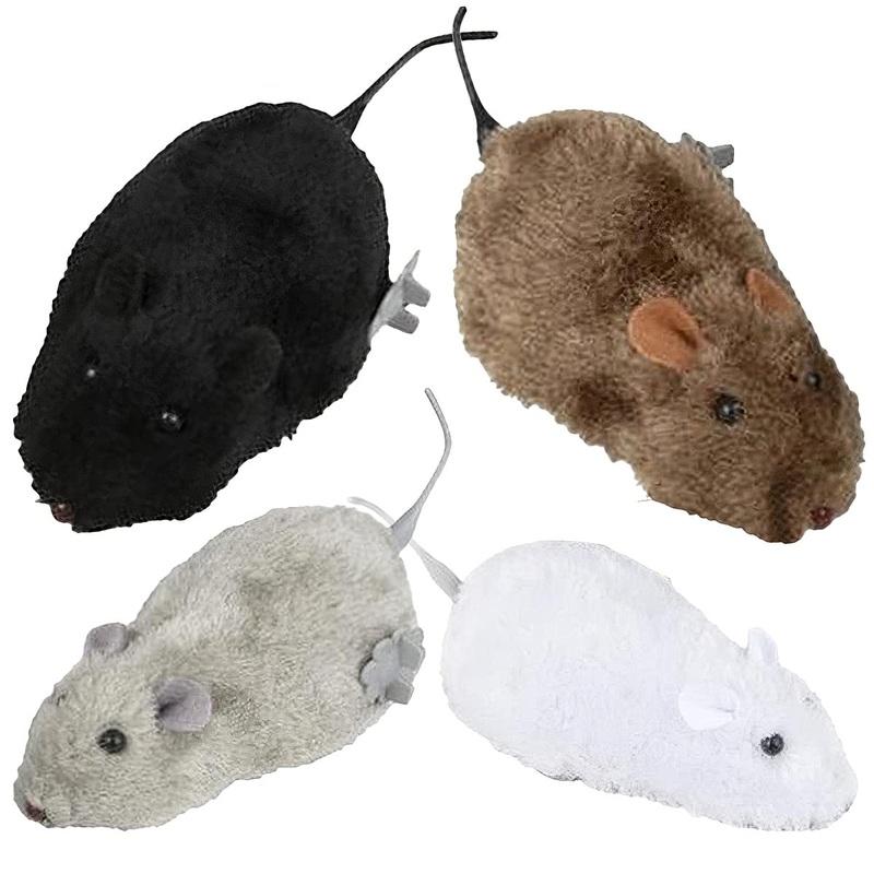 Artcreativity Wind Up Mouse Toys, Set Of 4, Classic Prank Toys For Kids In 4 Colors, Animal Party Favors For Children, No Batter