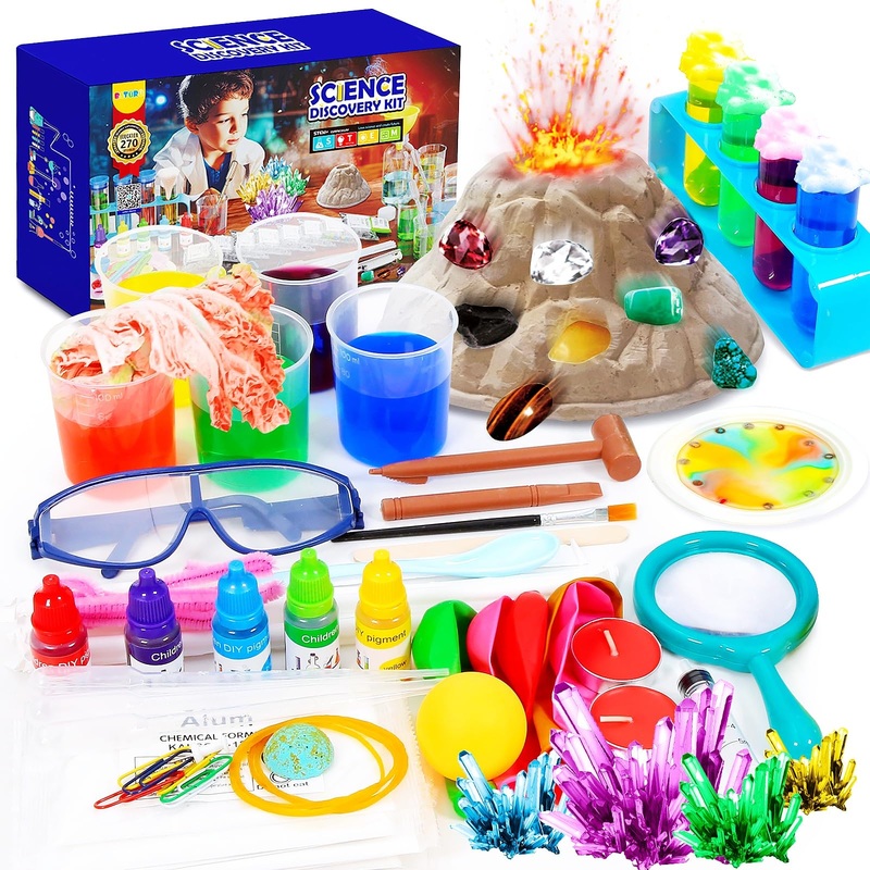 Baturu Science Kits For Kids Ages 4-12 – 270+ Stem Experiments & Chemistry Projects – Includes Volcano, Crystal Growing, Gem Dig