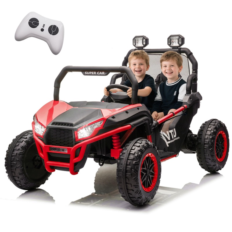 Bcarorur 2 Seater Ride On Toys For Big Kids, 24V 7Ah Ride On Electric Car W/Parents Control, 20 ”Wide Seater, 4.97Mph, 400W Sup