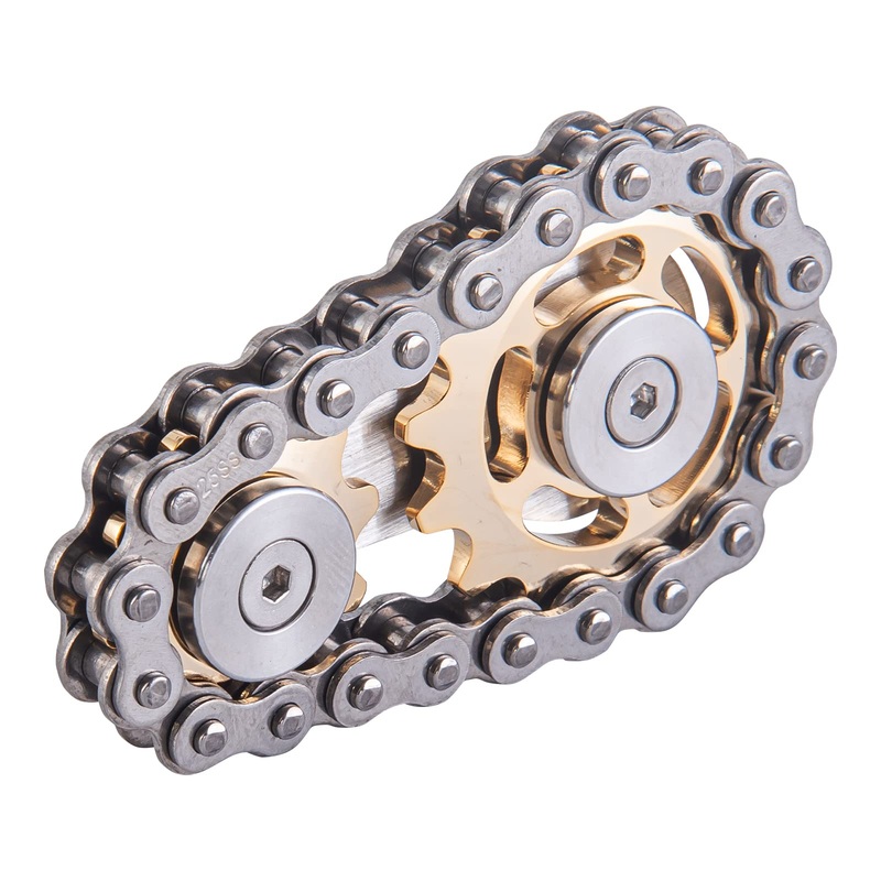 Bike Chain Gear Fidget Spinner, Metal Sprocket Chain Fidget Toy, Stress Anxiety Relief Fidget Toy Finger Spinning Toy For Kids S