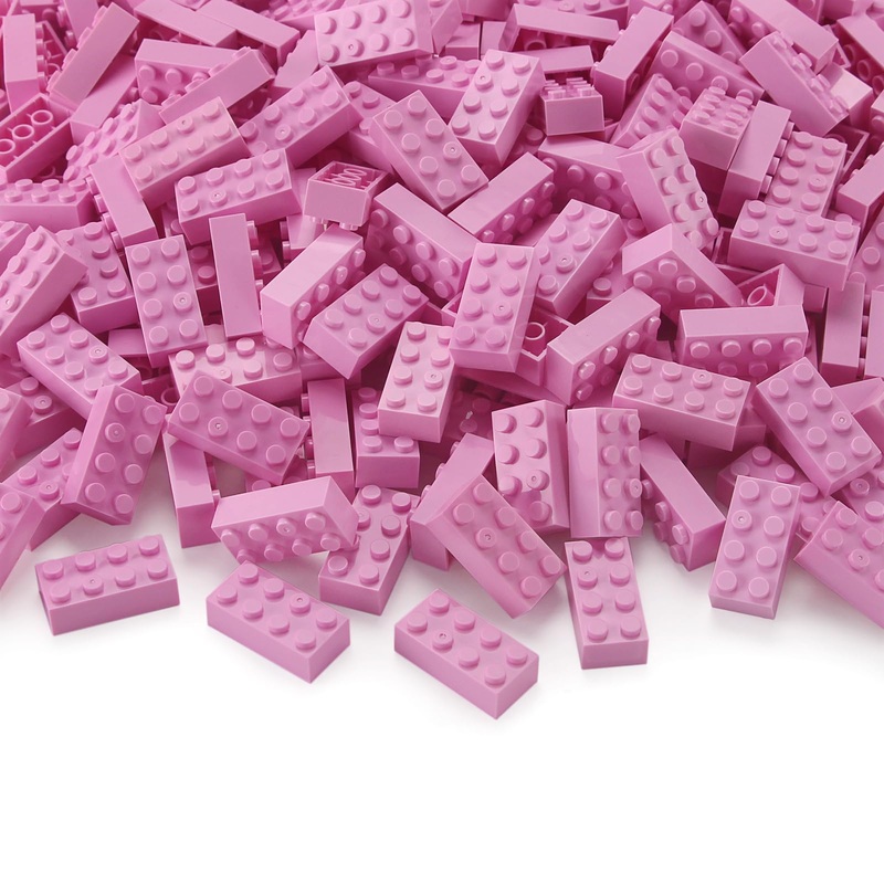 Feleph 2X4 Bricks 320 Pieces Bright Pink Parts Classic Building Kit Girls Boys Kids Set Basic Blocks Toy Compatible With 3001 Ma