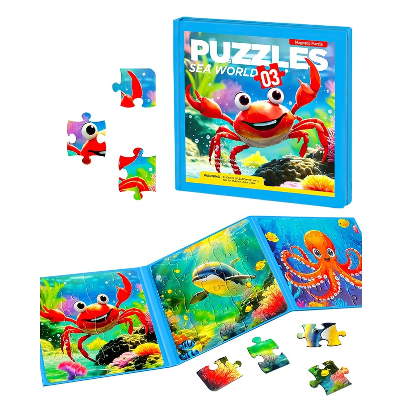 Magnetic Puzzles For Kids 4-6, Children Travel Puzzle Book Activity Toys Games For 3 4 5 6 Years Old Kids Boys Girls In Car Airp