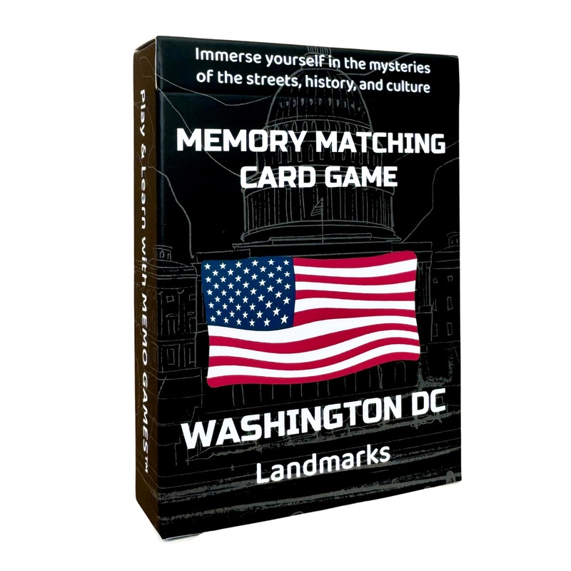 Memo Games Memory Matching Card Game – Washington, D.C. Landmarks – Fun & Educational Family Concentration Game For Teens, Adult