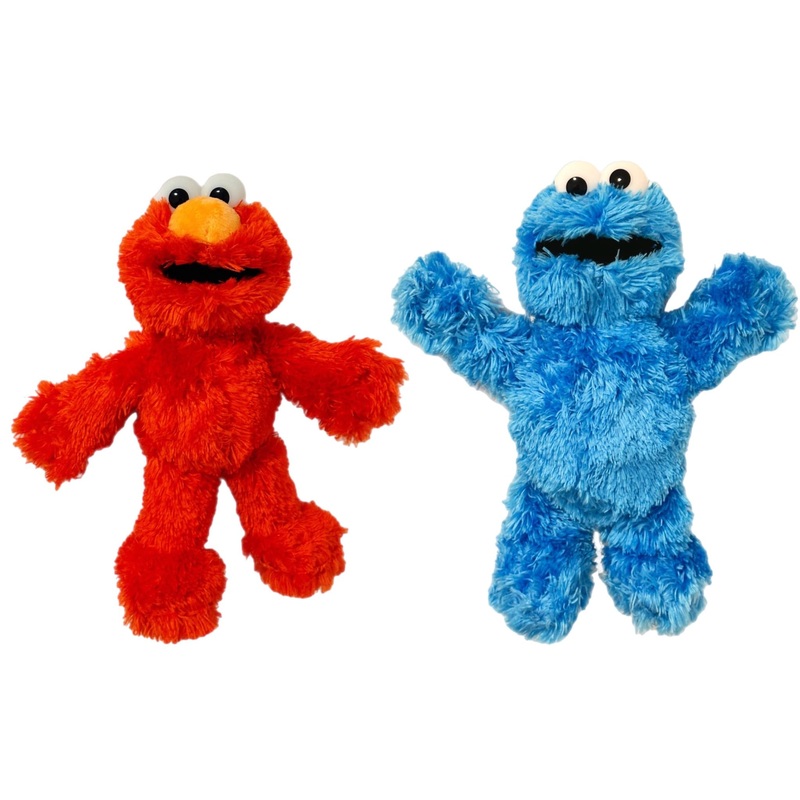 Official Sesame Street Plush 8” Suitable From Birth (Elmo And Cookie Monster Set)