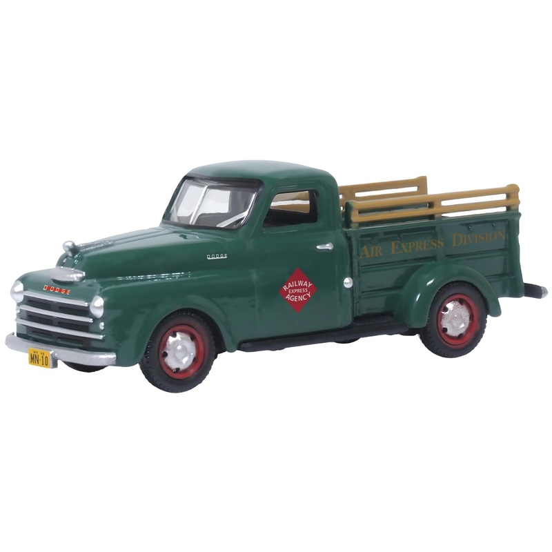 Oxford Diecast 1948 B-1B Pickup Truck Green Railway Express Agency 1/87 (Ho) Scale Diecast Model Car 87Dp48004