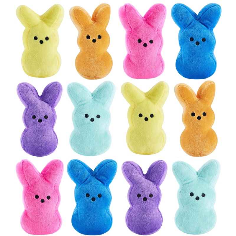 Perukoyo 12Pcs Easter Bunny Stuffed Plush,Easter Basket Stuffers Toys For Kids,Easter Bunny Bulk Stuffies Animals Plushie,Easter