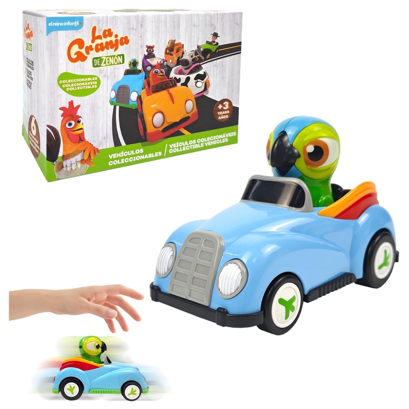 Toymaker La Granja De Zenon Pull Back Cars Lorito Pepe Bird Toys For Toddlers 1-3 Years Old Baby Car Toy Birthday Present For Bo