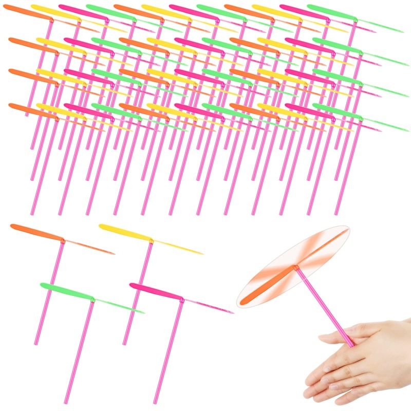 200 Pcs Hand Helicopter Flying Helicopter Toy Hand Rub Flying Toys Plastic Fly Spinner Toy Spin Copter Dragonfly Toy Rub Propell