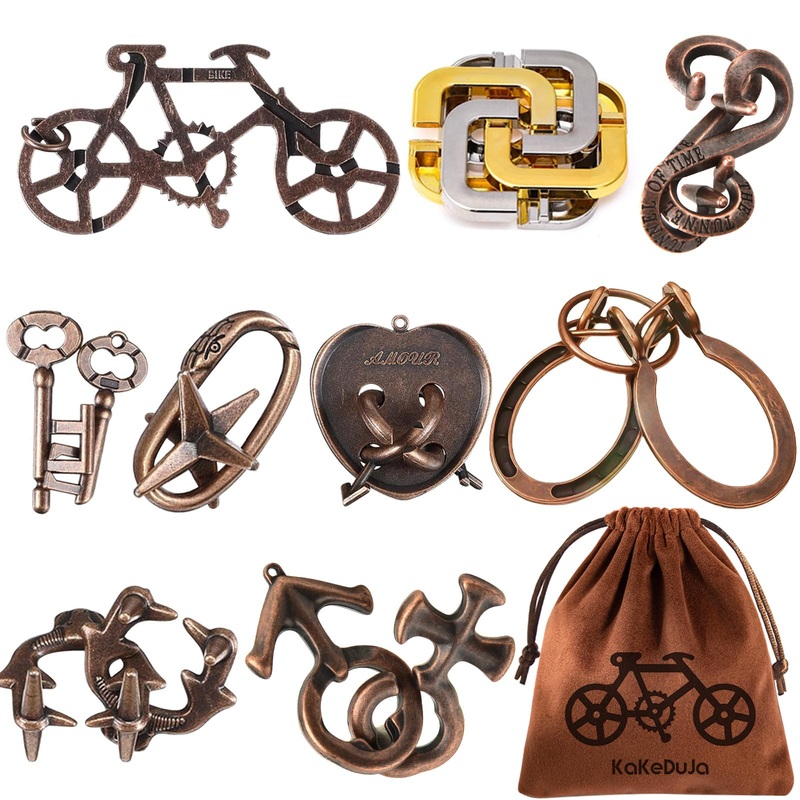 9Pcs Metal Puzzle For Adult Disentanglement Puzzles Lock Puzzle Games Set Gift For Adults Teenagers Kids
