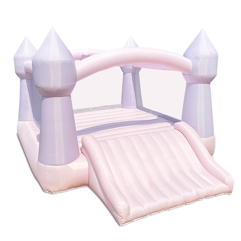 Bounceland Party Castle Daydreamer Cotton Candy Bounce House [No Blower], 16.4 Ft L X 13.1 Ft W X 9.3 Ft H, Basketball Hoop, Tre