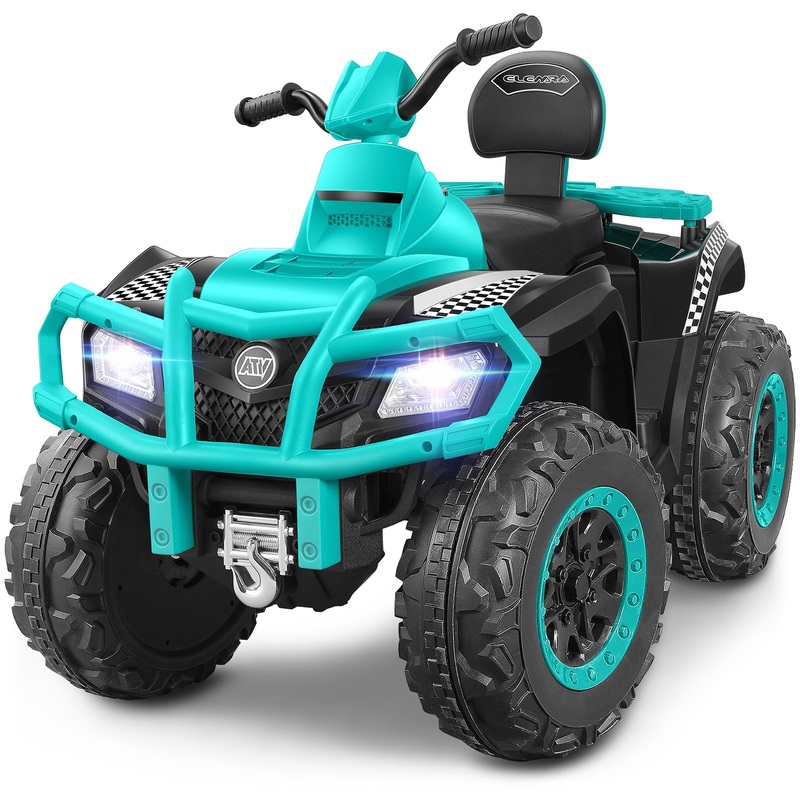 Elemara 24V 2 Seater Ride On Atv For Big Kids, Kids 4 Wheeler Battery Operated Toy, 5Mph Max Speed,Electric Vvehicle,Led Headlig