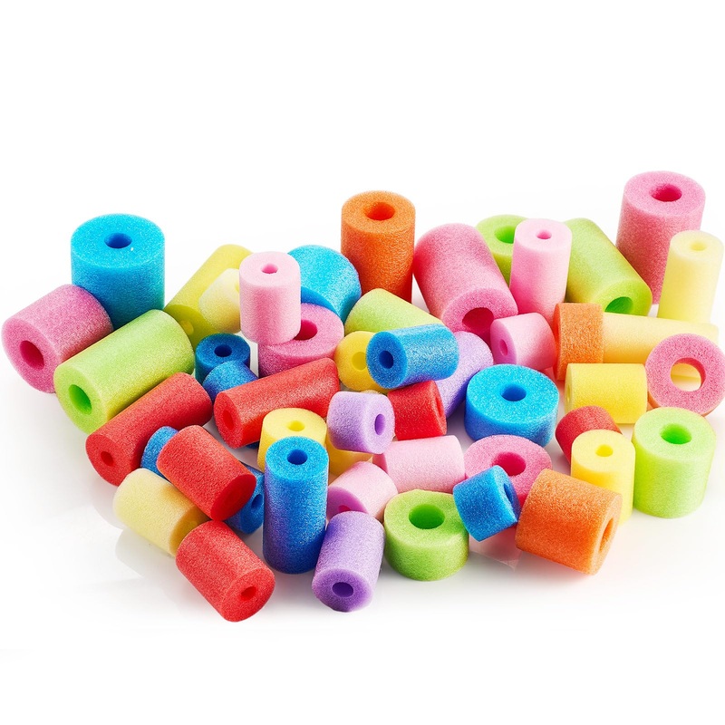 Frienda 50 Pcs Pool Noodles Bits Multicolor Craft Small Size Versatile Mixed Floating Pool Noodles Foam Rope Tube For Play Or Di