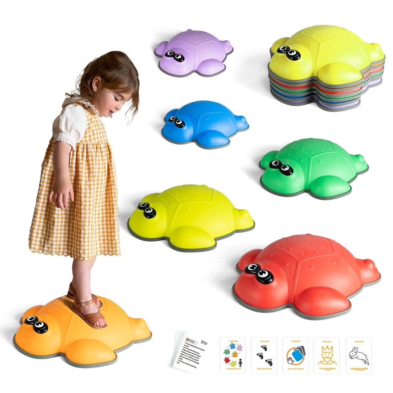 Gentle Monster Stepping Stones For Kids 6/8/11 Pcs Toddler Toys Indoor And Outdoor Balance Blocks, Coordination, Balance, Streng