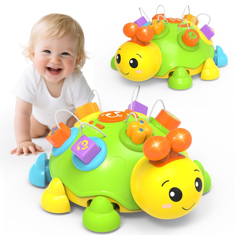 Holaxander Musical Ladybug Baby Toys 6-12 Months, Infant Early Educational Learning Crawling Toys For 1 Year Old Boy, Newborn Fi