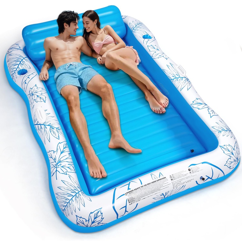 Inflatable Adult Pool Lounger Float – Baiai Extra Large Beach Sun Tanning Floats Raft Sunbathing Water Lounge Floaties Tub With