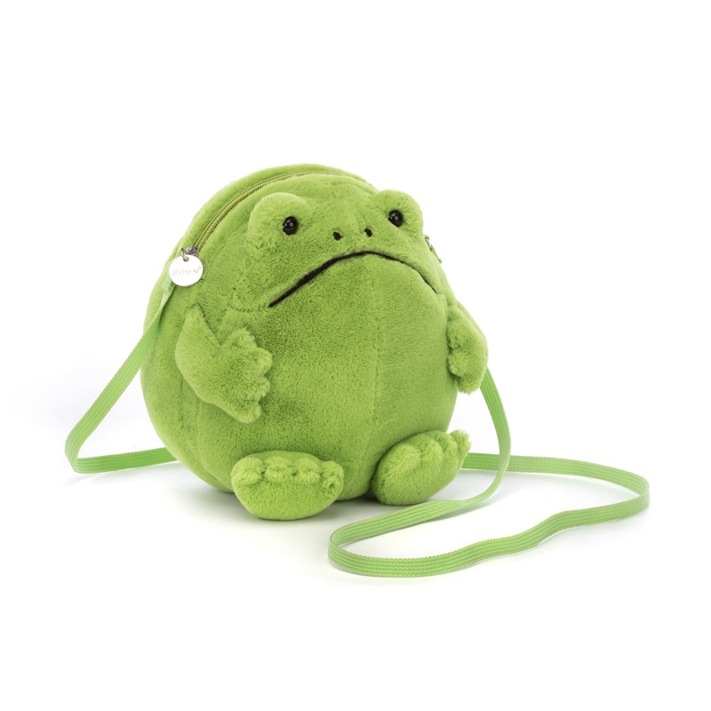 Jellycat Ricky Rain Frog Plush Bag, 6.5 Inches – Crossbody And Shoulder Purse – Fun And Unique Handbag