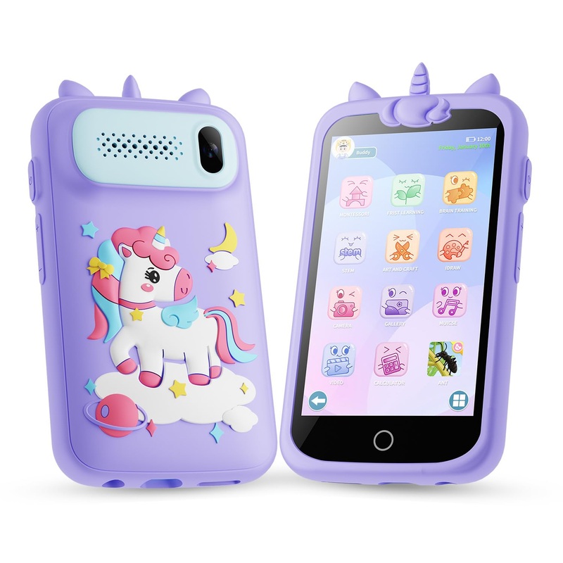 Kids Toys Phone, 3.97” Touchscreen Mini Phones For Kids, Learning Phone Puzzle Games For Girls Boys, 1500Ma Toys Cell Phone, 8G