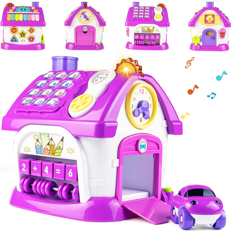 Marstone Montessori Toddler Toys For 1 Year Old Girl Gifts: 8 In 1 Multi-Functional Learning Baby Musical House For 1 2 3 Yr Old
