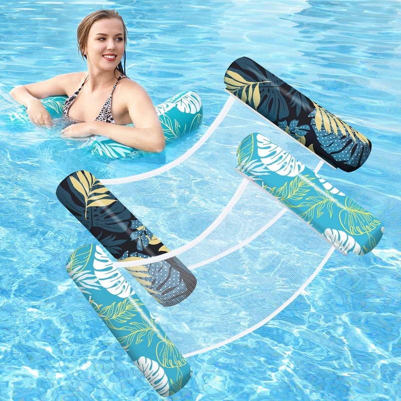 Pool Floats – 2 Pack Inflatable Pool Rafts, Pool Floats Adult Size, 4-In-1 Floats For Swimming Pool, Thick Pvc Pool Float Lounge