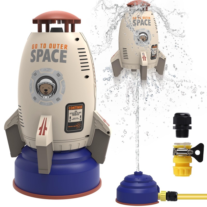 Sprinkler Rocket Launcher Toys For Kids – Outdoor Water Toys Water Splash Rocket, Summer Garden Lawns Water Toys Spray 360-Degre