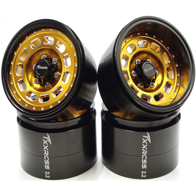 Txxrcss Rc 2.2 Beadlock Wheels Adjustable 2 Offsets Rims Hub For Aluminum Upgrades 1/10 Crawle Car Wheel And Tires Remote Contro