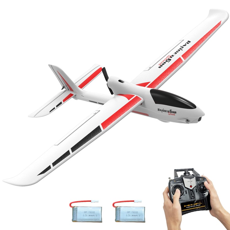 Volantexrc Rc Glider Plane Ranger600 Stunt 4 Ch Remote Control Airplane Rtf With 6-Axis Gyro & 3 Modes Easy To Fly, 2.4Ghz Radio