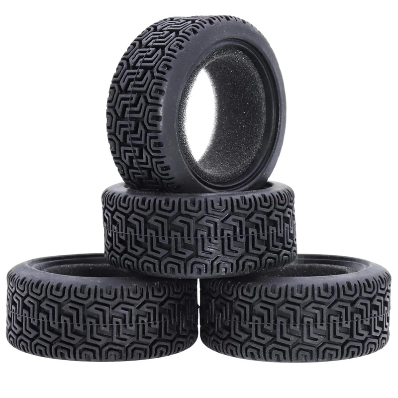 1/10 Rc On-Road Car Tyres,Wonfast 4Pcs 68Mm Sponge Insert Rally Rubber Tires For 1:10 Rc On Road Run-Flating Racing Car Parts Fo