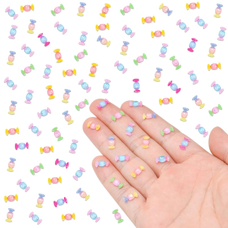 100 Pieces Mini Candy For Dollhouse Miniatures Mini Food For Crafts Tiny Resin Things For Dollhouse Mini Kitchen Micro Landscapi